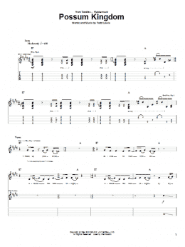 page one of Possum Kingdom (Guitar Tab)