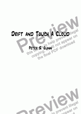 page one of Drift and Touch A Cloud