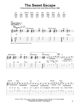 page one of The Sweet Escape (Easy Guitar Tab)