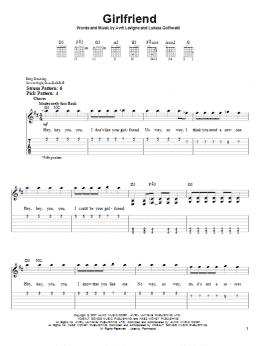 page one of Girlfriend (Easy Guitar Tab)