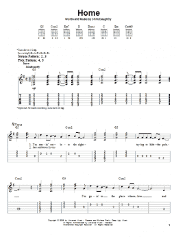 page one of Home (Easy Guitar Tab)
