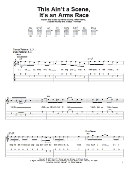 page one of This Ain't A Scene, It's An Arms Race (Easy Guitar Tab)