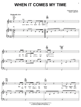 page one of When It Comes My Time (Piano, Vocal & Guitar Chords (Right-Hand Melody))