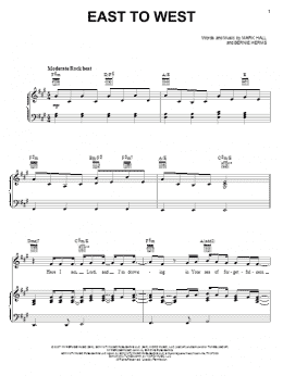 page one of East To West (Piano, Vocal & Guitar Chords (Right-Hand Melody))