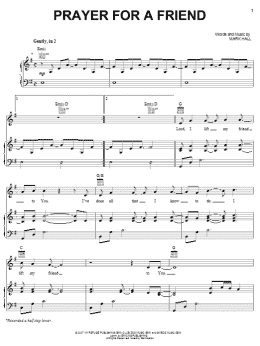 page one of Prayer For A Friend (Piano, Vocal & Guitar Chords (Right-Hand Melody))