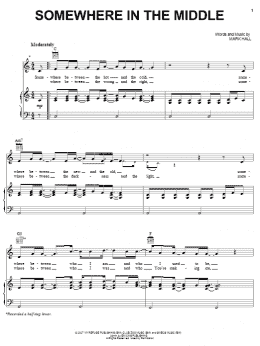 page one of Somewhere In The Middle (Piano, Vocal & Guitar Chords (Right-Hand Melody))