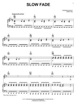 page one of Slow Fade (Piano, Vocal & Guitar Chords (Right-Hand Melody))