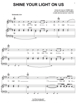 page one of Shine Your Light On Us (Piano, Vocal & Guitar Chords (Right-Hand Melody))