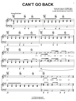 page one of Can't Go Back (Piano, Vocal & Guitar Chords (Right-Hand Melody))