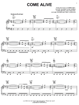 page one of Come Alive (Piano, Vocal & Guitar Chords (Right-Hand Melody))