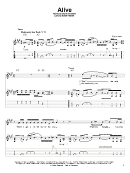 page one of Alive (Guitar Tab (Single Guitar))