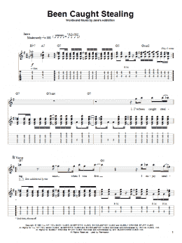 page one of Been Caught Stealing (Guitar Tab (Single Guitar))