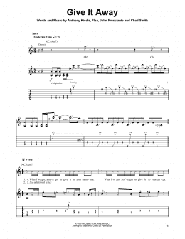 page one of Give It Away (Guitar Tab (Single Guitar))