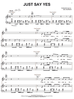 page one of Just Say Yes (Piano, Vocal & Guitar Chords (Right-Hand Melody))