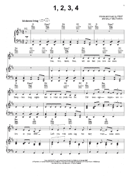 page one of 1234 (Piano, Vocal & Guitar Chords (Right-Hand Melody))