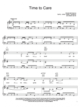 page one of Time To Care (Piano, Vocal & Guitar Chords (Right-Hand Melody))