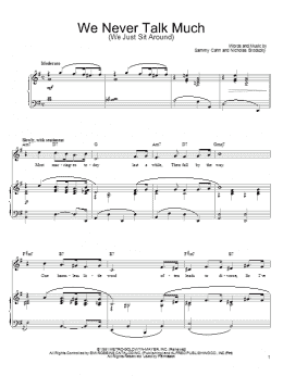 page one of We Never Talk Much (We Just Sit Around) (Piano, Vocal & Guitar Chords (Right-Hand Melody))