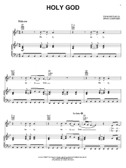 page one of Holy God (Piano, Vocal & Guitar Chords (Right-Hand Melody))