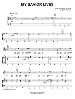 page one of My Savior Lives (Piano, Vocal & Guitar Chords (Right-Hand Melody))