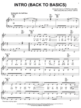 page one of Intro (Back To Basics) (Piano, Vocal & Guitar Chords (Right-Hand Melody))