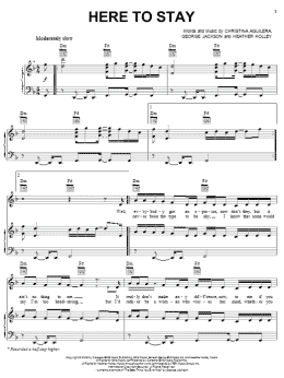 page one of Here To Stay (Piano, Vocal & Guitar Chords (Right-Hand Melody))