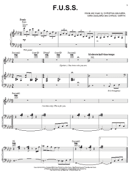 page one of F.U.S.S. (Piano, Vocal & Guitar Chords (Right-Hand Melody))