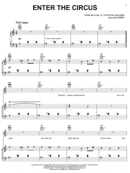 page one of Enter The Circus (Piano, Vocal & Guitar Chords (Right-Hand Melody))