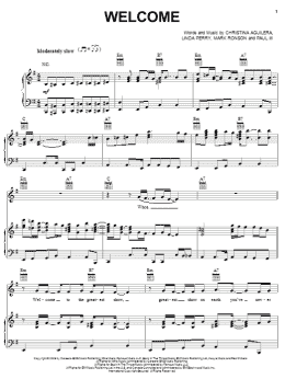 page one of Welcome (Piano, Vocal & Guitar Chords (Right-Hand Melody))