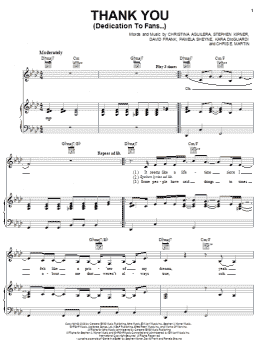 page one of Thank You (Dedication To Fans...) (Piano, Vocal & Guitar Chords (Right-Hand Melody))