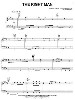 page one of The Right Man (Piano, Vocal & Guitar Chords (Right-Hand Melody))
