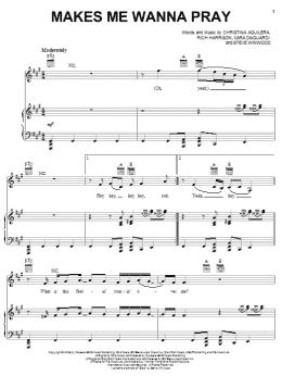 page one of Makes Me Wanna Pray (Piano, Vocal & Guitar Chords (Right-Hand Melody))