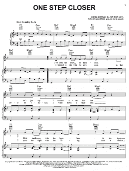 page one of One Step Closer (Piano, Vocal & Guitar Chords (Right-Hand Melody))