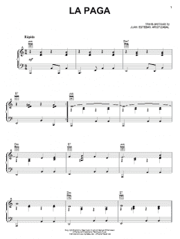 page one of La Paga (Piano, Vocal & Guitar Chords (Right-Hand Melody))