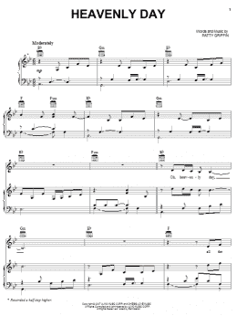 page one of Heavenly Day (Piano, Vocal & Guitar Chords (Right-Hand Melody))