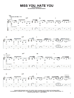 page one of Miss You, Hate You (Guitar Tab)