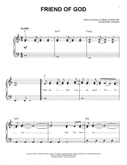 page one of Friend Of God (Easy Piano)