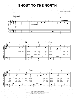 page one of Shout To The North (Easy Piano)
