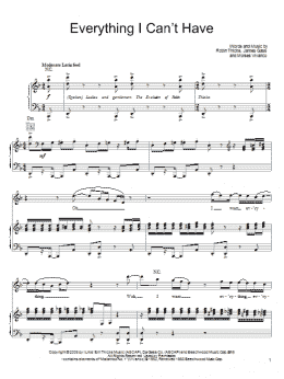 page one of Everything I Can't Have (Piano, Vocal & Guitar Chords (Right-Hand Melody))
