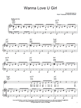 page one of Wanna Love U Girl (Piano, Vocal & Guitar Chords (Right-Hand Melody))