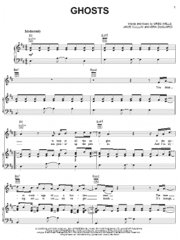 page one of Ghosts (Piano, Vocal & Guitar Chords (Right-Hand Melody))