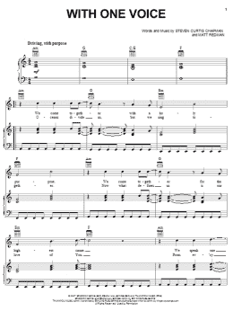 page one of With One Voice (Piano, Vocal & Guitar Chords (Right-Hand Melody))