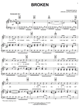 page one of Broken (Piano, Vocal & Guitar Chords (Right-Hand Melody))