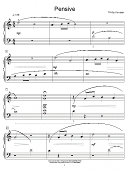 page one of Pensive (Piano Solo)