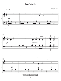 page one of Nervous (Piano Solo)
