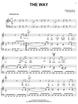 page one of The Way (Piano, Vocal & Guitar Chords (Right-Hand Melody))