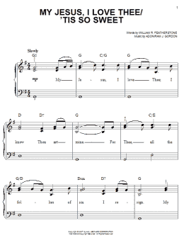 page one of My Jesus, I Love Thee (Easy Piano)