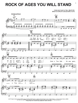 page one of Rock Of Ages You Will Stand (Piano, Vocal & Guitar Chords (Right-Hand Melody))