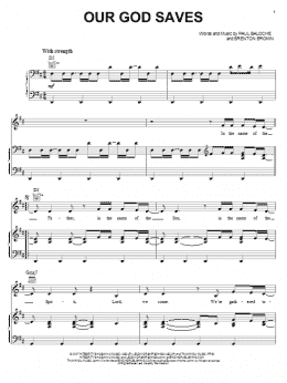 page one of Our God Saves (Piano, Vocal & Guitar Chords (Right-Hand Melody))
