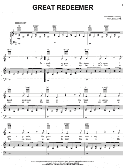 page one of Great Redeemer (Piano, Vocal & Guitar Chords (Right-Hand Melody))