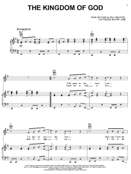 page one of The Kingdom Of God (Piano, Vocal & Guitar Chords (Right-Hand Melody))